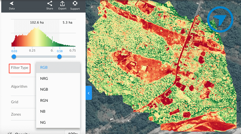 Drones in agriculture to monitor the plant population from the air