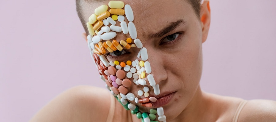 Person overdosing on vitamins