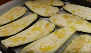 Eggplant slices for baking