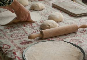 making of pizza dough