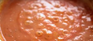 Ranchero sauce is bubbling