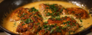 Spicy Chicken Lazone with cream sauce