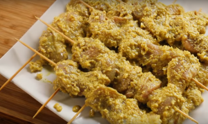 chicken satay on skewers