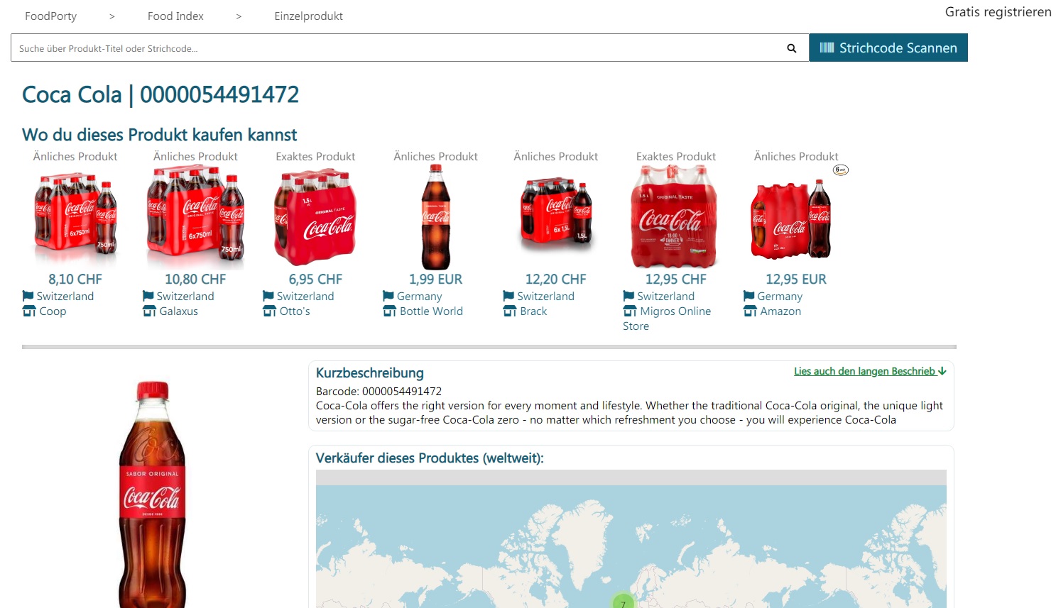 Coca Cola Angebote aus dem FoodPorty Index