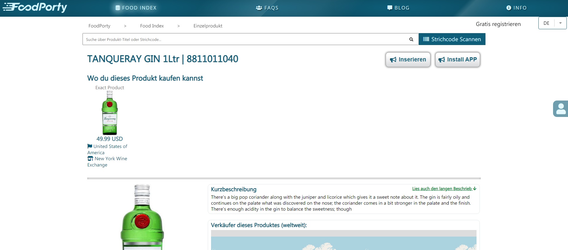 Wo du Gin Tanqueray kaufen kannst