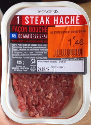 Steak hache facon bouchere 5% de matiere grase - 0002000005641