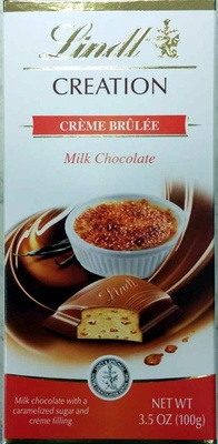 Lindt, creme brulee milk chocolate - 0009542018054
