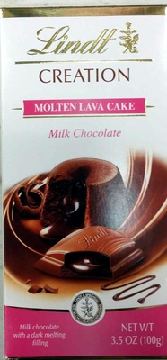 Lindt, molten lava cake milk chocolate - 0009542018085