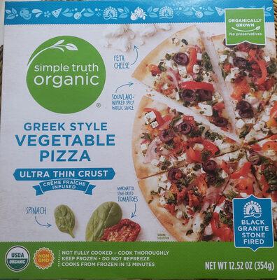 Ultra thin crust greek style vegetable pizza - 0011110031280