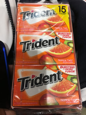 Trident gum tropical twist 1x15 pk - 0012546011853