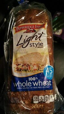 100% whole wheat light style bread - 0014100041931
