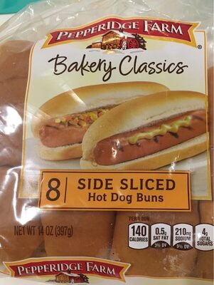 Pepperidge farm, bakery classics, side sliced hot dog buns - 0014100070948