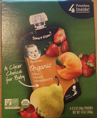 Organic pouches pear peach strawberry - 0015000937249