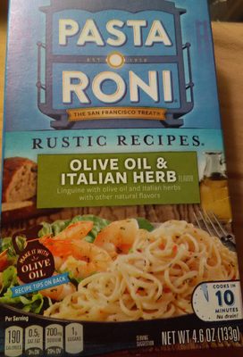 Pasta Roni Rustic Recipes Olive oil &Italian Herbs 4.6 Ounce Box - 0015300440821