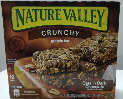 Nature Valley 100% Natural Oats 'N Dark Chocolate Crunchy Granola Bars - 0016000413146