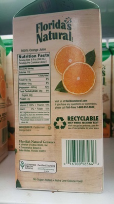 100% premium florida orange juice, no pulp - 0016300165646