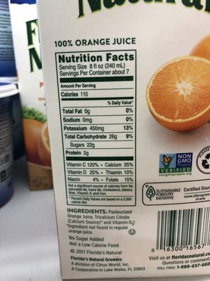 100% premium florida orange juice, no pulp, calcium & vitamin d - 0016300165677