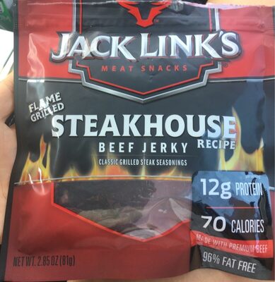 Jack link's, meat snacks, beef jerky, steakhouse recipe - 0017082876348