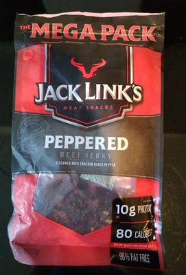 Beef jerky meat snacks, peppered - 0017082877086
