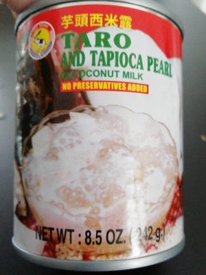 Taro and tapioca pearl in coconut milk
