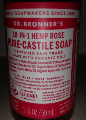 18-in-hemp rose pure-castile soap - 0018787778029