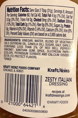 Zesty italian dressing - 0021000644216