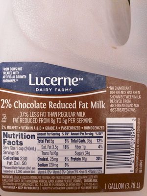 Chocolate reduced fat milk - 0021130070992