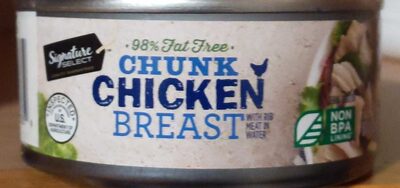 98% fat free chunk chicken breast with rib meat in water - 0021130283859