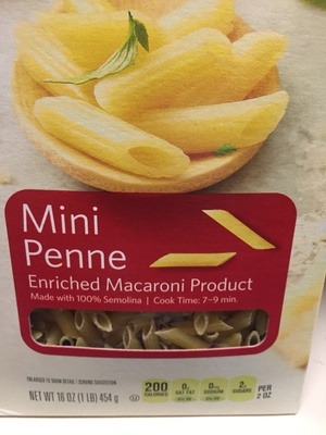 Mini penne, enriched macaroni product - 0021130506279