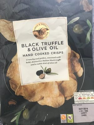 Black truffle & olive oil hand cooked crisps - 00222303