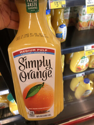 Medium pulp orange juice, orange - 0025000044830