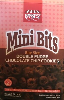 Paskesz, mini bits cookies, double fudge chocolate chip - 0025675810624