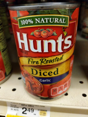 HUNTS Fire Roasted Garlic Tomatoes, 14.5 OZ - 0027000378014