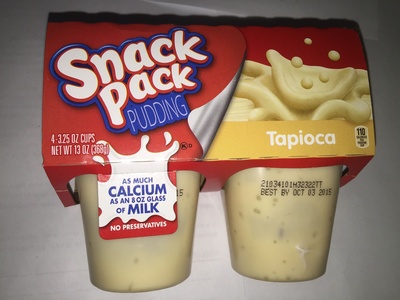 SNACK PACK Pudding Tapioca, 13 OZ - 0027000419021