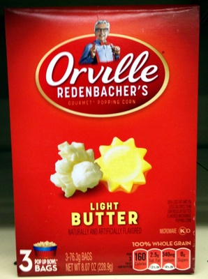 ORVILLE REDENBACHERS Light Butter Popcorn, 8.07 OZ - 0027000490259