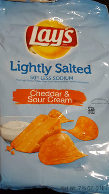 Lays Potato Chips Lightly Salted Cheddar and Sour Cream - 0028400674775