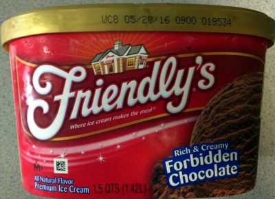 Friendly's, premium ice cream, forbidden chocolate - 0029839007875