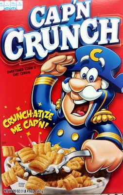 Cap'n Crunch Sweetened Corn & Oat Cereal 20 Ounce Paper Box - 0030000063019