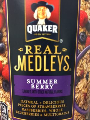 Quaker Real Medleys Summer Berry Oatmeal 2.46 Ounce Cup - 0030000315521