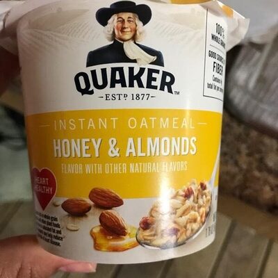Quaker Instant Oatmeal Honey Almond 1.76 Ounce Plastic Cup - 0030000319574