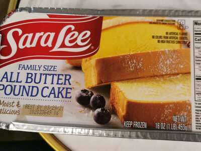 Sara lee, all butter pound cake - 0032100034043