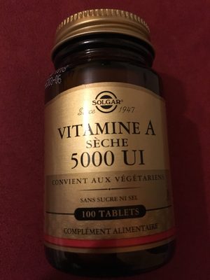 Solgar Dry Vitamin A, 1,500 mcg 100 Tablets - 0033984028203