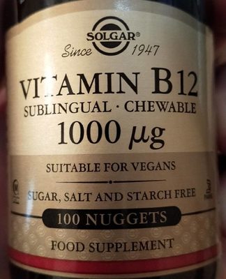 Solgar Vitamin B-12 1000 mcg (100 nuggets) - 0033984032293