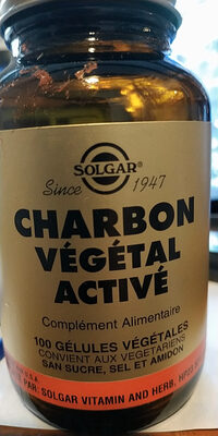 Charbon Végétal Active - 100 Gélules Végétales - Solgar - 0033984314665