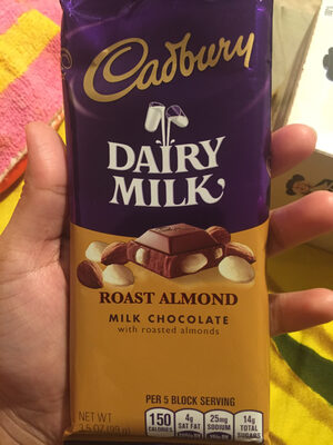 Cadbury Roast Almond Milk Chocolate Bar - 0034000040315