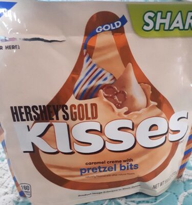 Kisses gold caramel creme with pretzel bits - 0034000314300