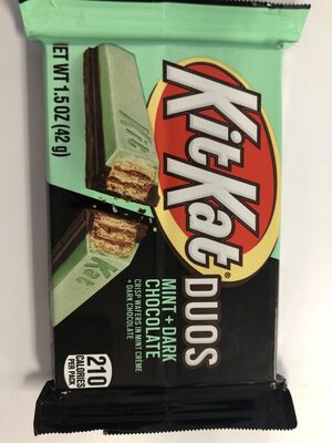 Kit kat duo dark chocolate mint chocolate bar - 0034000318285