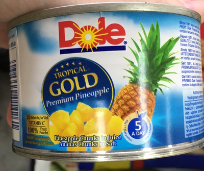 Tropical Gold Premium Pineapple Chunks in Juice - 0038900014261
