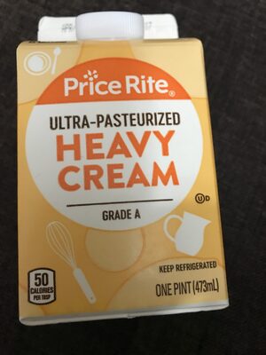 Price rite, ultra pasteurized heavy cream - 0041190761593