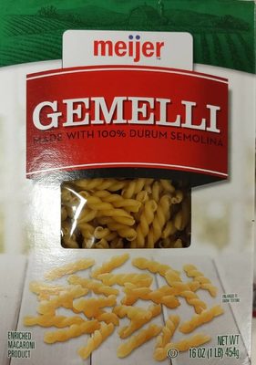 Gemelli pasta, enriched macaroni product - 0041250025955